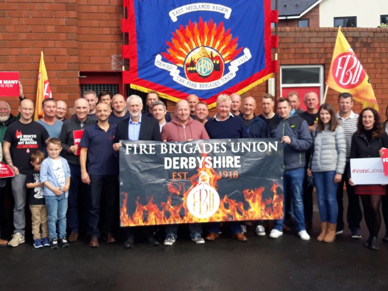 Jeremy Corbyn meets Derbyshire Fire Brigades Union